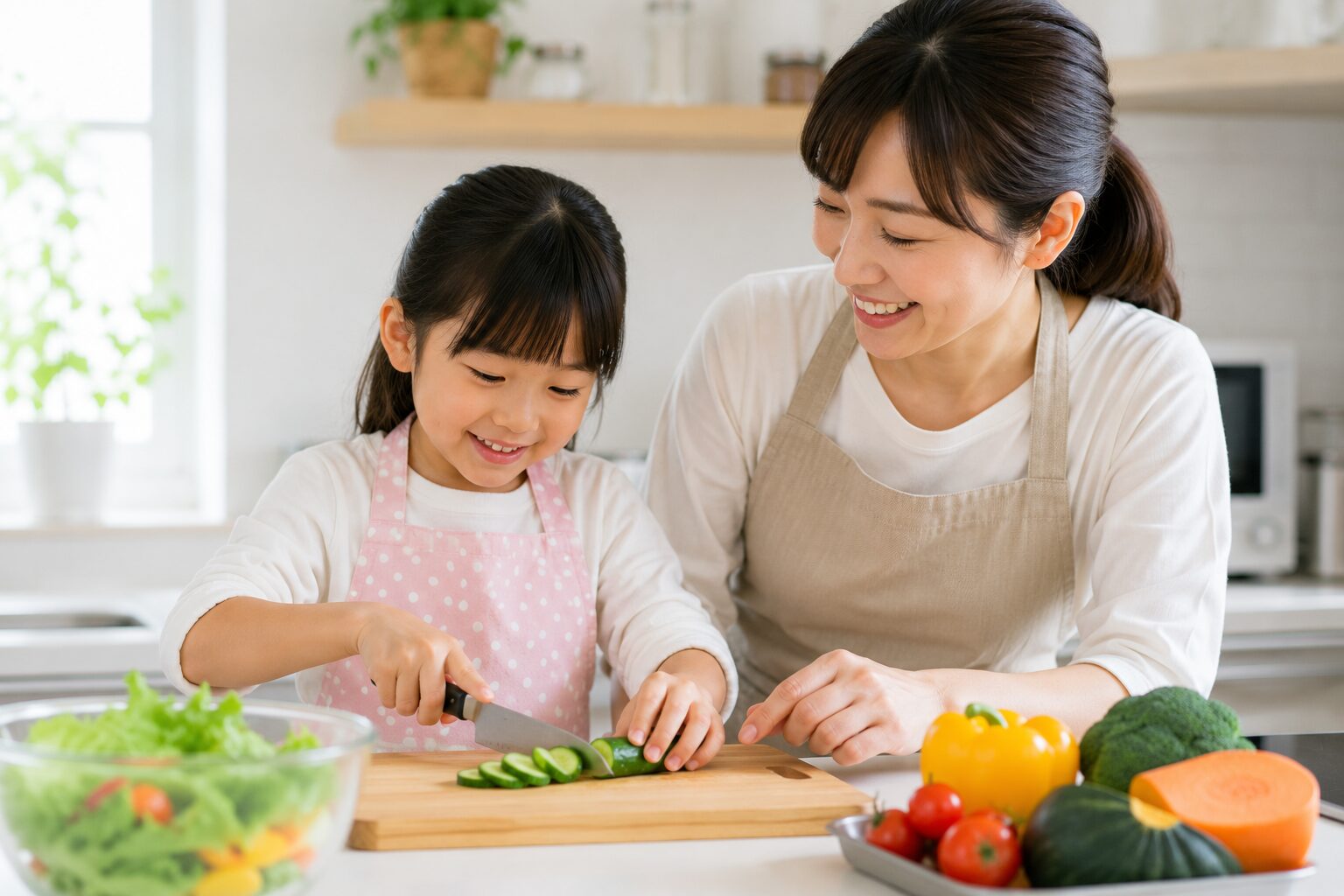 親子で料理をする様子｜生活・体験系のオンライン習い事